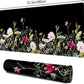 Gaming Mouse Mat Forest Background Pattern XXL XL Large Mouse Mat Long Extended Mouse Pad Desk Mat Non-Slip Rubber Mice Pads Stitched Edges Thin Pad (Floral)