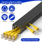 ZhiYo H1.4 x W1.6in Server Rack Cable Management Raceway, 94.5in(6X L15.7in) Cable Raceway Kit, Electrically Safe PVC Open Slot Wire Cord Hider for Under Desk/Computer/Network Cords, Black