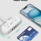 SUPERDANNY Power Strip with USB, Mini Desktop Charging Station with 2 Wide-Spaced Outlets & 4 USB Ports, 2ft Portable Flat Plug Extension Cord for Travel, Dorm, Room, Home Office Essentials, White