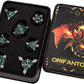 7PCS Metal DND Dice Set with Box, Debris RPG Green D and D Dice for use with D&D Tabletop Games Role Playing Game Polyhedral Dice Set D20 D12 D10 D8 D6 D4