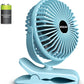 BESKAR Portable Clip on Fan Rechargeable, 4 Speeds Small Battery Operated Fans, USB Desk Fan with Strong Airflow, Sturdy Clamp Fans for Golf Cart Office Outdoor Travel Camping