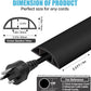 Floor Cord Cover Cavity 0.8"x0.37" Self Adhesive Cord Hider, 3.3FT Low Profile Cable Management, Extension Strip Protector for Wires, Prevent Cable Trips for Offices, Gyms, Exhibitions (Black)