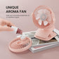 Shinebella AA Battery Powered Clip on Fan with 4-Speed, 5’’ Small Desk Fan with Aroma Function, USB Powered, 360°Rotation, Ultra Quiet, for Golf Cart, Stroller, Bedroom,Car(Batteries Not Included)