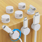 AGPTEK 8 Pack Magnetic Cable Clips, Upgraded 360° Rotatable Cord Holder Clips for Nightstand, Desk Cord Organizer Adhesive Wire Management Home Office Phone Charging Cords USB Cable Keeper (White)