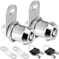 PTEROMY 2 Pack Cabinet Lock with Keys, 5/8'' Heavy Duty Tubular Cam Lock for RV Compartment Storage Locks, Full Set of RV Cam Locks (Chrome, 5/8'', 2 Pack)