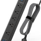 Surge Protector Power Strip with USB C Ports, 10FT Braided Extension Cord, 5 Outlets and 3 USB Ports(1 USB C), AUOPLUS Mountable Power Strips Flat Plug with Overload Protection