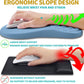 Hokafenle 2 in 1 Ergonomic Mouse Pad Wrist Support & Wrist Rest for Computer Keyboard Set, with Relieve Carpal Tunnel Pain Massage Bulge and Full Memory Gel Design (2In1 Set, Lake Blue)