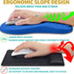 Hokafenle 2 in 1 Ergonomic Mouse Pad Wrist Support & Wrist Rest for Computer Keyboard Set, with Relieve Carpal Tunnel Pain Massage Bulge and Full Memory Gel Design (2In1 Set, Dg Blue)