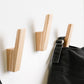 Wall Hooks - Set of 4 - Dark Walnut or Light Ash Wood Coat Hooks for Hanging Hat, Purse, Backpack, Bag, Jacket. Modern Farmhouse Decor for Wall and Practical Entryway Hooks (Ash Wood)