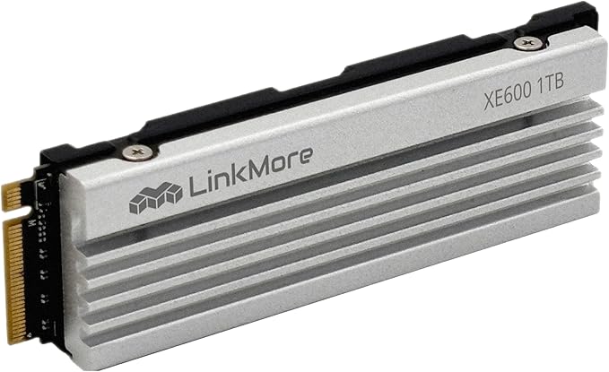 LinkMore XE600 1TB M.2 2280 SSD, PCIe Gen4 NVMe Internal Gaming Solid State Drive with Heatsink, Up to 7200 MB/s, Compatible with PlayStation 5, PS5