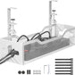 Under Desk Cable Management Tray White, Litwaro Cable Management Under Desk No Drill, Cable Organizer with Clamp for Wire Management, Cord Organizer for Office, Home No Damage to Desk