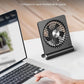 Koonie Portable Desk Fan, 3.5-20hrs Battery Operated Small USB Fan with Ultra Quiet 220° Tilt Folding, Rechargeable Personal Fan with 3 Speeds Strong Wind for Home Office Desktop, Black