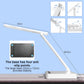 Smart Desk Lamp with 4-in-1 Charging Station (2 AC outlets, Type-C, USB-A Ports), 5 Color temperatures and 5 Brightness Levels, Adjustable gooseneck arm, Eye-Friendly Lighting for desks, bedrooms