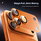 Hoerrye for iPhone 17 Pro Camera Lens Protector - [12FT Shatterproof Military Grade] [Strong Adsorption] Top 9H+ Tempered Glass Camera Screen Full Protective Cover Case Friendly,Cosmic Orange
