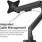 Pixio PS1S Wave Black Single Monitor Arm Stand Desk Mount - Fits up to 32 inches Monitors and up to 19.8lbs. VESA Compatibility and Integrated Cable Management