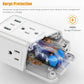 USB Wall Charger Surge Protector, Super Electro 6 Outlet Extender with 3 USB Charging Ports (5V 3.4A Total) and Night Light, 3-Sided 1500J Multi Plug Wall Outlet for Home, Office, ETL Listed