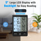 Geevon Indoor Outdoor Thermometer Wireless 3 Remote Sensors, 5-Inch Display Digital Hygrometer Thermometer Temperature Humidity Monitor with 8S Backlight, Battery-Powered (Black)