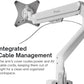 Pixio PS1S Wave White Single Monitor Arm Stand Desk Mount - Fits up to 32 inches Monitors and up to 19.8lbs. VESA Compatibility and Integrated Cable Management
