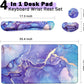 Large Mouse Pad and Keyboard Wrist Rest, Desk Pad for Keyboard and Mouse, 4-in-1 Large Gaming Mouse Pad with Wrist Support - Purple Marble