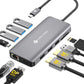 USB C Docking Station, NOVOO Triple Display Type C Hub Dual Monitor HDMI 4K@60Hz DP Multiport Adapter 4USB Ethernet SD/TF 100W PD Dongle Data for Dell/Surface/HP/Lenovo Thinkpad Laptop