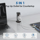 2 Inch Pop Up Outlet for Countertop,Power Grommet 2-inch Desk Wire Hole Insert,20W USB C,2 Outlets,2 USB C/1 USB A,Recessed Outlet,Desk Charging Station (Black, 6 FT Cable)