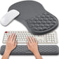Hokafenle 2 in 1 Ergonomic Mouse Pad Wrist Support & Wrist Rest for Computer Keyboard Set, with Relieve Carpal Tunnel Pain Massage Bulge and Full Memory Gel Design (2In1 Set, Dark Gray)