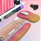 Hokafenle 2in1 Combination, Wave Keyboard Wrist Rest and Ergonomic Curvature Mouse Pad Wrist Support for Relieve Wrist Pain, Filled with Soft Cushion Memory Foam, Sunset Glow