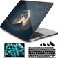 Batianda Premium Case for New MacBook Air 15 inch 2025 2024 2023 with M4 M3 M2 Chip, Designed Black Protective Plastic Hardshell & Keyboard Cover & Screen Protector, Moon in Sky
