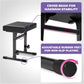 Liquid Stands Pink Portable Heavy Duty Digital Keyboard Stand and Bench Set - Adjustable Music Stand and Seat for 54-88 Key Electric Pianos