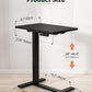 Mobile Standing Desk with Wheels - Electric Height Adjustable Small Movable Laptop Desk, Portable Rolling Computer Sit Stand Side Table for Home Office, Sofa&Bedside Use (23.6",Black)