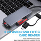 SD Card Reader, Aluminum 5in1 USB USB-C to SD Micro SD MS CF XD Card Reader Adapter Compatible with iPhone 15/16/Pro/Max, MacBook Pro/Air 2023, iPad Pro, iMac, S23, XPS 17, Surface Book 3 and More