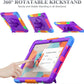 SEYMAC stock Case for Samsung Galaxy Tab A9+ Plus 11'', Full-Body Drop Protection Case with Screen Protector Pencil Holder [360° Rotating Hand Strap] &Stand, Purple+Colorful