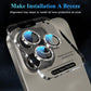 YWXTW Designed for iPhone 16 Pro/iPhone 16 Pro Max Camera Lens Protector Bling, [New Glitter Design] Individual Metal Tempered Glass Camera Cover Accessories Case Friendly (Natural Titanium)