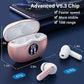 A10 Pro Wireless Earbuds Bluetooth 5.3 HiFi Stereo, 50H Playback LED Digital Display Earphones, ENC Noise Cancelling Mic, Ergonomic Sport Headphone Headset for Gym/Running/Work - Rose Gold