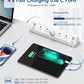 Desk Clamp Power Strip USB C,Under Desk Mount Power Station,20W Fast Charging,Fits 1.9'' Tabletop Edge,Desk Surge Protector,Perfect Home,Office Supplies (White, 5 Outlets & 6 USB Ports & 25 FT Cable)