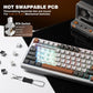 YUNZII B75 PRO Wireless Mechanical Keyboard,75% Layout with Knob,Hot Swap Gasket Custom Structure,Creamy Pre-lubed Switches,RGB Backlit,Bluetooth/Type-C/2.4G for Win/Mac(Milk Switch,Grey)