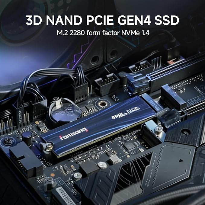 fanxiang 4TB NVMe SSD PCIe Gen 4 Gaming SSD for PS5, Up to 7000MB/s M.2 2280 SSD Compatible with PS5 Storage Expansion, Internal Solid State Drive for Gamers, Professionals, Creators S880E