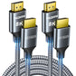 ARISKEEN 8K HDMI Cable 8FT 2-Pack, 48Gbps High Speed HDMI 2.1 Cable, 8K 60Hz, 4K 120Hz 144Hz Support for HDR 10, HDCP 2.2 2.3, eARC, DTS:X, Braided HDMI Cord Compatible with Laptop/HDTV - 8 Feet