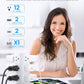 Tower Power Strip with 15W Wireless Charger, 6FT Flat Plug Extension Cord with Multiple Outlets, 12 AC Outlets, 4 USB Ports (2 USB C) Charging Station Surge Protector for Office Home Dorm Room (White)
