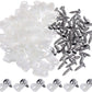 Hicarer 50 Pack R-Type Cable Clip Wire Clamp, Nylon Screw Mounting Cord Fastener Clips with 50 Pack Screws for Wire Management (White, 1/4 Inch)