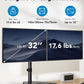 HUANUO 32 inches Dual Monitor Stand up to 17.6lbs per Arm, High-Grade Aluminum Free-Standing Dual Monitors Mount for 2 Screens. Fully Adjustable Dual Monitor Stand for Desk with Tilt, Swivel, Rotation