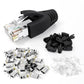 VCE RJ45 Connectors CAT7/CAT6A UL-Listed 30-Pack Non-Pass-Thru, Shielded Modular Plugs Gold Plated Network Ends for 23AWG Ethernet Cable with Strain Relief Boots - Black