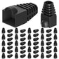 CableGeeker 100-Pack Cat6 / Cat5e RJ45 Strain Relief Boots, RJ45 Boot, Cat 6 Boot, Cat6 Ethernet Boots, Suitable for 6.5mm(0.26in) Ethernet Cables (Round-Press Black)