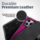 Turtleback Belt Holder for iPhone 16 Pro Max, 15 Pro Max, 14 Pro Max -Large- Fits w/Defender Bulky Style Cases, Premium Black Leather, Horizontal Case, Magnetic Close, Leather Wrapped Belt Clip