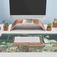 Kawaii Bear XL Gaming Mouse Pad & Desk Mat - 31.5x11.8 in, Aesthetic Brown & Green Forest Keyboard Pad