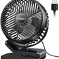 GEHEN Clip-On Fan with Sturdy Clamp, USB-Powered Fan 3-Speed, Ultra-Quiet Operation Ideal for Bedroom, Office, & Stroller