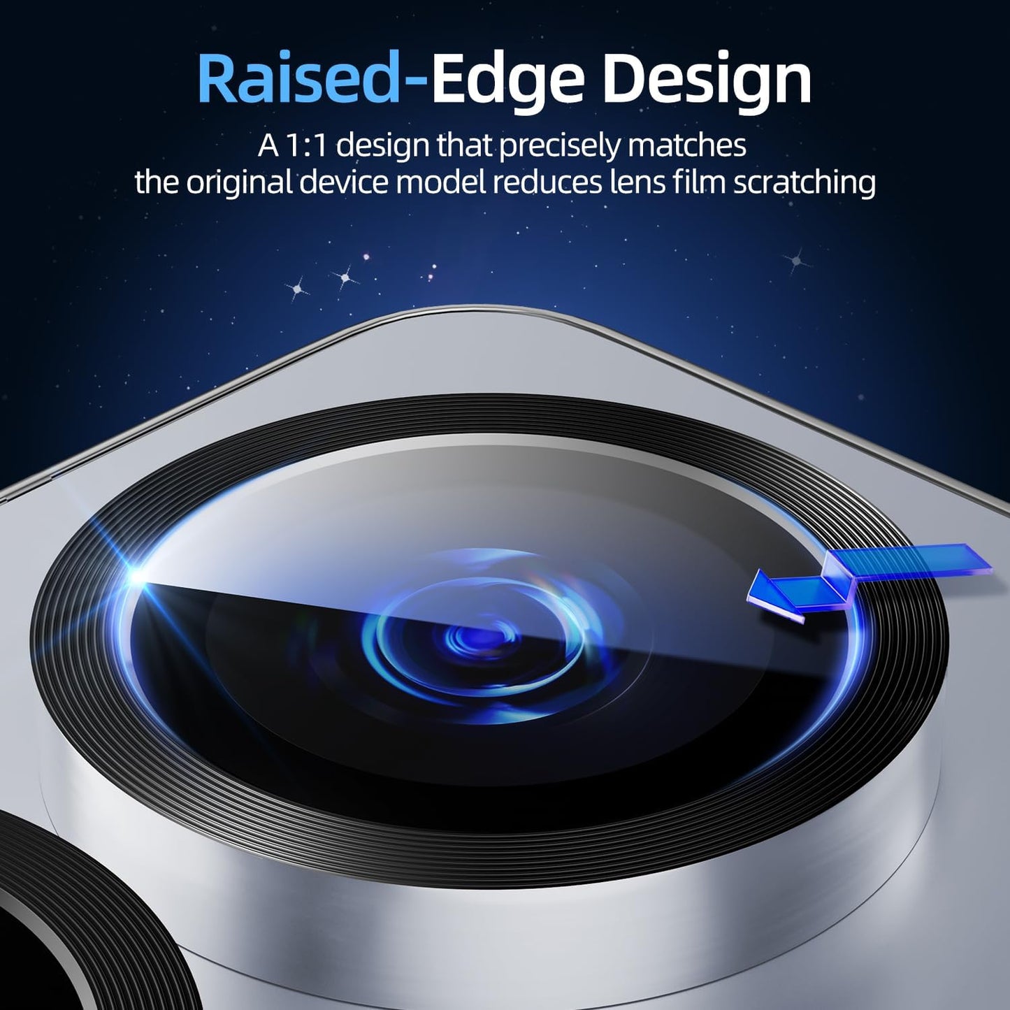 X-it Camera Lens Protector for Samsung S25 Plus, 9H Tempered Glass, Independent Metal Aluminum Edge Original Protection Design, Suitable for Phone Case, Anti-scratch, Anti-reflective,Blue