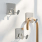 Shower Hooks for Inside Shower - Extra Sticky Stainless, Razor Holder Accessories, Wall Mounted Self-Adhesive Double Hooks for Razor, Loofah, Towel, Shaver, Coat, Key, Silver 6 Pack