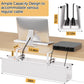 Under Desk Cable Management Tray - 28" Cord Organizer for Desk No Drill, Fabric Under Table Wire Organizer with 16X Cable Ties Hide for Office/Home, Cord Hider Fits Adapters & Sockets, White