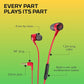 HyperX Cloud Earbuds II – 14mm Drivers, Four Eartips, Hard-Shell Carrying Case, Low-Profile 90° Plug, 3.5mm Plug, Built-in Microphone, Multi-Function Button, PC, Mobile, Nintendo Switch – Red